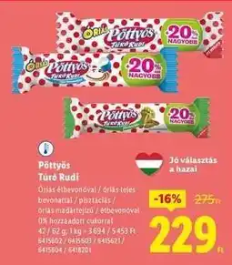 Lidl PÖTTYÖS Túró Rudi ajánlat