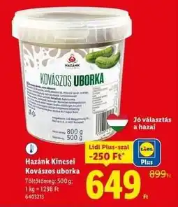 Lidl HAZÁNK KINCSEI Kovászos uborka ajánlat