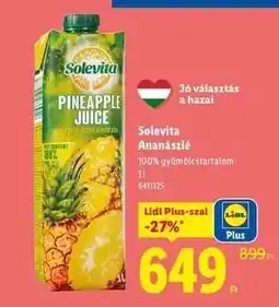 Lidl SOLEVITA Ananászlé ajánlat