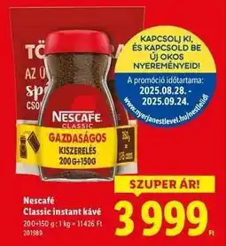 Lidl NESCAFÉ CLASSIC INSTANT KÁVÉ ajánlat