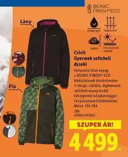 Lidl Crivit Gyermek softshell dzseki ajánlat