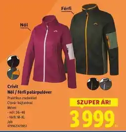 Lidl Crivit Női / férfi polárpulóver ajánlat