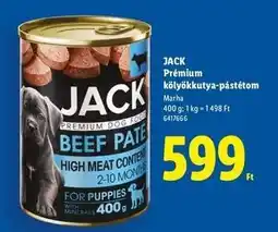 Lidl JACK Prémium kölyökkutya-pástétom ajánlat