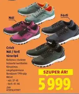 Lidl CRIVIT Női / férfi túracipő ajánlat