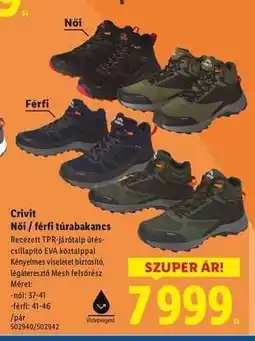 Lidl Crivit Női / férfi túrabakancs ajánlat