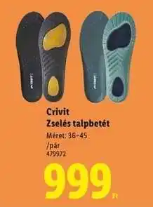 Lidl CRIVIT Zselés talpbetét ajánlat