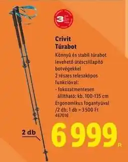 Lidl CRIVIT Túrabot ajánlat