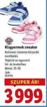 Lidl Kisgyermek sneaker ajánlat