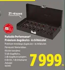 Lidl Parkside Performance Prémium dugókulcs- és bitkészlet ajánlat