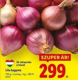 Lidl Lila hagyma ajánlat