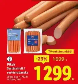 Lidl Pikok Sertésvirsli / sertésrudacska ajánlat