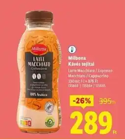 Lidl Milbona Kávés tejital ajánlat
