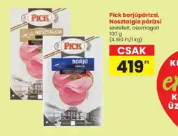 Spar Pick borjúpárizsi, Nosztalgia párizsi ajánlat