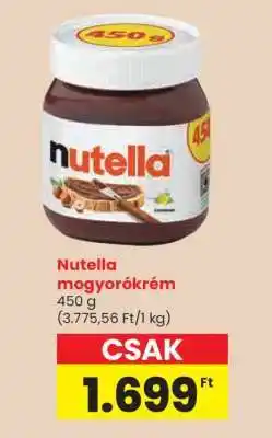 Spar Nutella mogyorókrém ajánlat