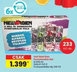 Interspar Hell New Gen funkcionális ital ajánlat