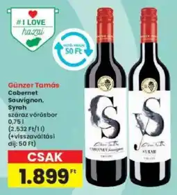Interspar Günzer Tamás Cabernet Sauvignon, Syrah ajánlat