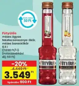 Interspar Fütyülős mézes ágyas feketecseresznye-likör, mézes baracklikör ajánlat