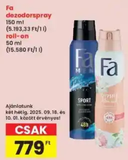 Interspar Fa dezodorspray, roll-on ajánlat