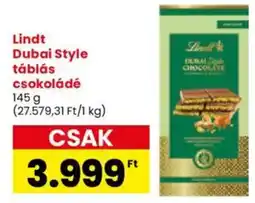 Interspar Lindt Dubai Style táblás csokoládé ajánlat
