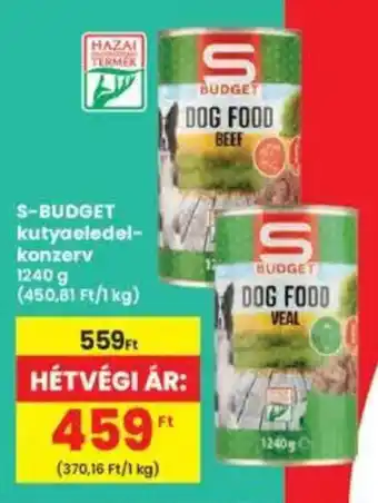 Interspar S-BUDGET kutyaeledel-konzerv ajánlat