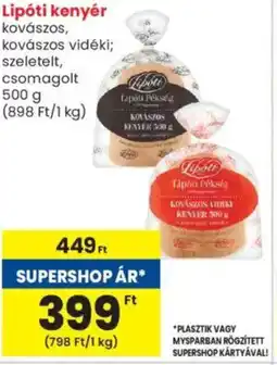 Spar Market Lipóti kenyér ajánlat