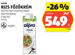 ALDI Alpro Rizs főzőkrém ajánlat