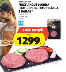 ALDI Terra Pannonia friss angus marha hamburger-húspogácsa ajánlat
