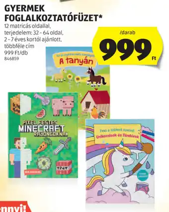 ALDI Gyermek foglalkoztatófüzet ajánlat