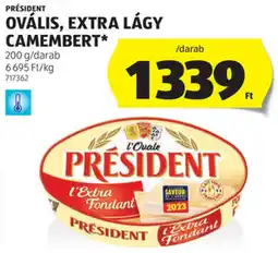 ALDI Président ovális, extra, camembert ajánlat