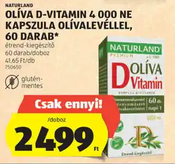 ALDI Naturland Olíva D-vitamin 4 000 NE kapszula olívalevéllel ajánlat