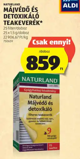 ALDI Naturland Májvédő és detoxikáló teakeverék ajánlat