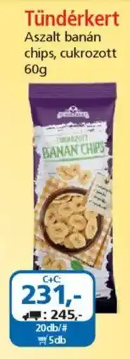 ÁRKLUB Tündérkert Aszalt banán chips, cukrozott ajánlat