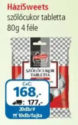 ÁRKLUB HáziSweets szőlőcukor tabletta ajánlat