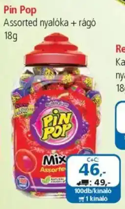 ÁRKLUB Pin Pop Assorted nyalóka + rágó ajánlat
