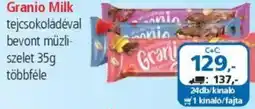 ÁRKLUB Granio Milk tejcsokoládéval bevont müzli- szelet ajánlat