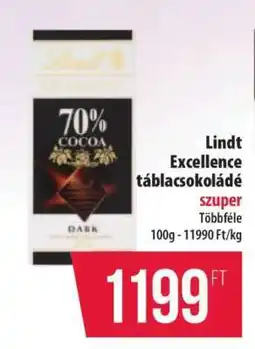 Coop Lindt Excellence táblacsokoládé ajánlat