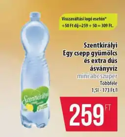 Coop Szentkirályi Egy csepp gyümölcs és Extra dús ásványvíz ajánlat
