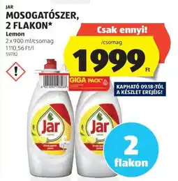 ALDI Jar Mosogatószer, 2 Flakon ajánlat