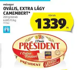 ALDI PRÉSIDENT OVÁLIS, EXTRA LÁGY CAMEMBERT ajánlat