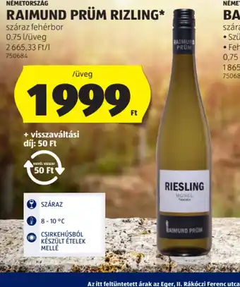 ALDI Raimund Prüm Rizling ajánlat