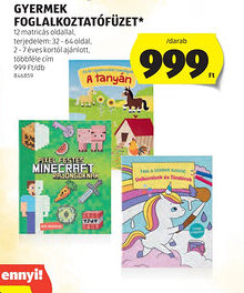 ALDI Gyermek Foglalkoztatfüzet ajánlat