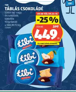 ALDI Tibi Táblás Csokoládé ajánlat