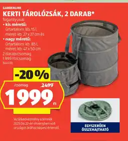 ALDI Gardenline Kerti Tárolzsák ajánlat