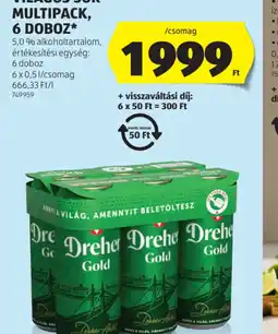 ALDI Dreher Világos Sör Multipack ajánlat