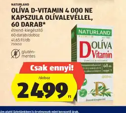 ALDI Naturland Olíva D-vitamin 4000 NE kapszula olívalevéllel ajánlat