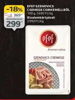 Auchan EFEF SZENDVICS CSEMEGE CSIRKEMELLBŐL ajánlat
