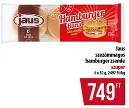Coop Jaus szezámmagos hamburger zsemle ajánlat