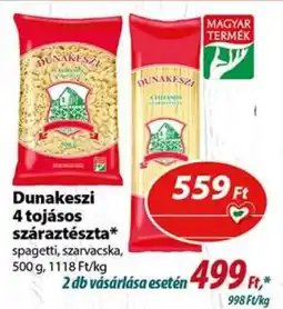 Coop Dunakeszi 4 tojásos száraztészta ajánlat