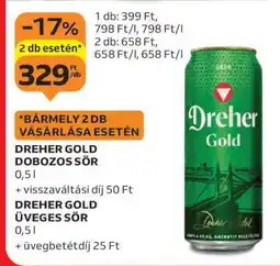 Auchan Dreher Gold Dobozos Sör ajánlat