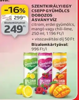 Auchan Szentkirályi Egy Csepp Gyümölcs Dobozos Ásványvíz ajánlat
